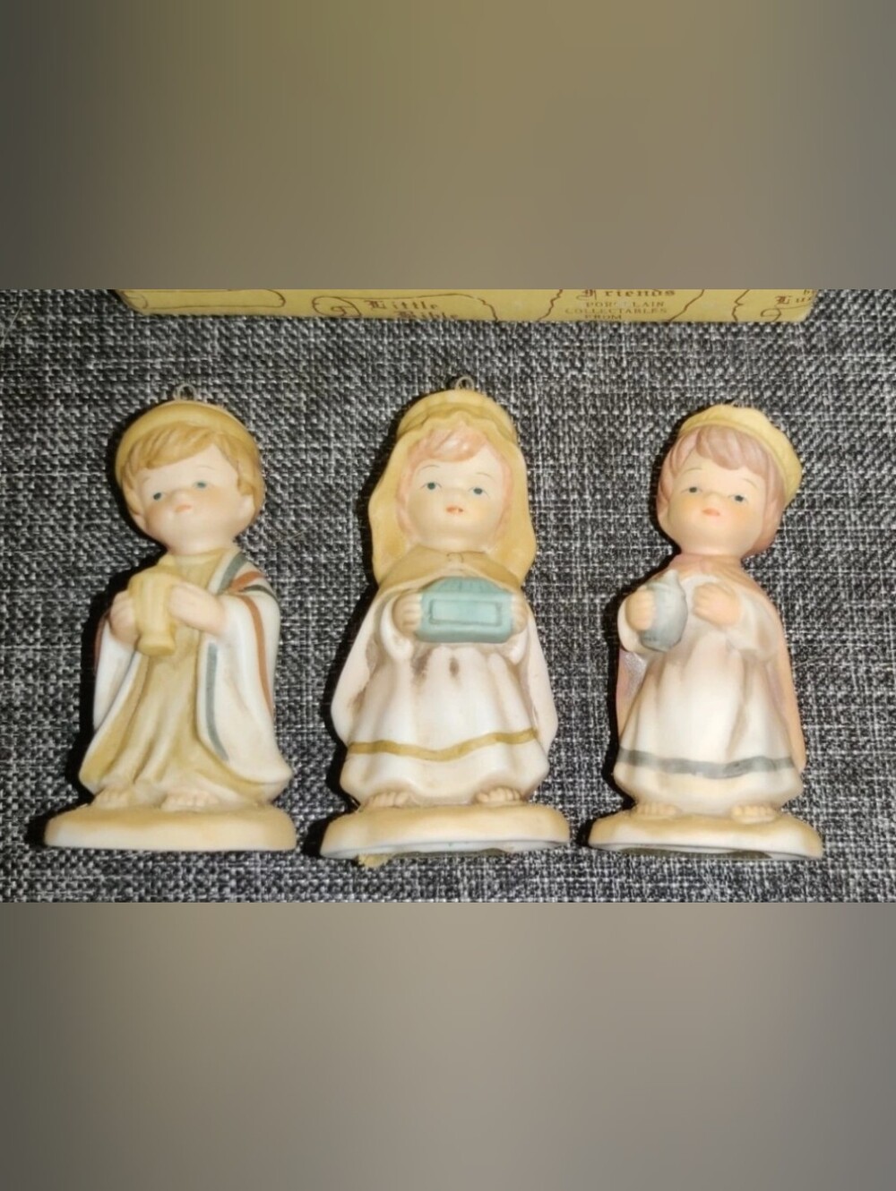 RARE Little Bible Friends Hanging Three Wise Men Figurines Ornaments Enesco 1980